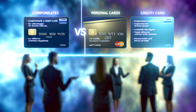 An image illustrating Firmenkreditkarte vs. private Kreditkarte